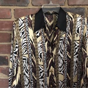 Massardi Gold Label Silk Long Sleeve Button Blouse Size Small